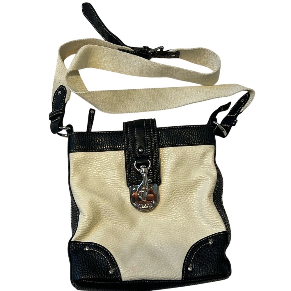 Chaps Leather Purse‎ Shoulder Bag Cloth Strap Adjustable Y2K 2000s Crossbody